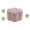 thumbnail image 5 of Meridian Furniture Daisy Flower Shaped Pink Velvet Ottoman, 5 of 5