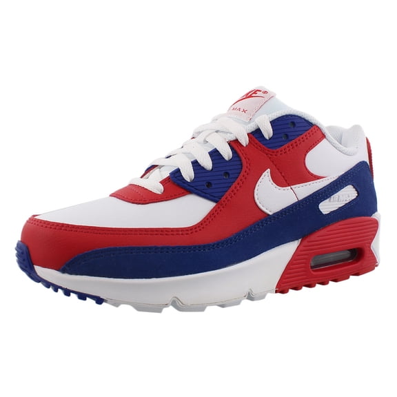 Nike Air Max 90 Boys Shoes Size 4.5, Color: White/Deep Royal/Red