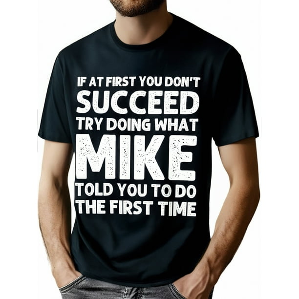 Playera Para Hombre de Cuello RedondoMIKE Gifts Birthday Presents Funny MIKE, 100% Cotton, Birthday Gift for Mike, S - XXXL, Black Tee For Adult, Men, Women, Teen, Teenager, Adolescent, YouthFather'
