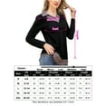 thumbnail image 2 of Women's Long Sleeve Contrast Collared Shirts Patchwork Work Blouse Tunics Tops, 2 of 5