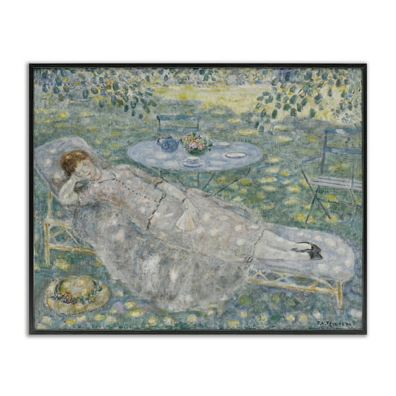 Stupell Industries Classical Frieseke Portrait Landscape & Nature Painting Black Framed Art Print Wall Art, 14 x 11