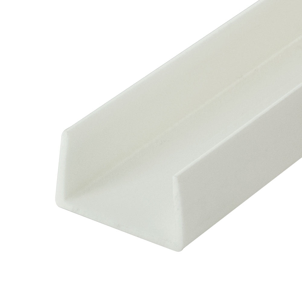 Outwater Plastics White 11/16"Styrene Plastic UChannel/CChannel 36