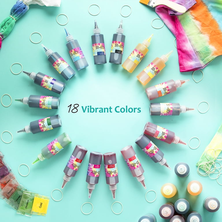 CraftBud DIY Tie-Dye Kit with 18 Colors Powder Dye, 212 Count photo 5