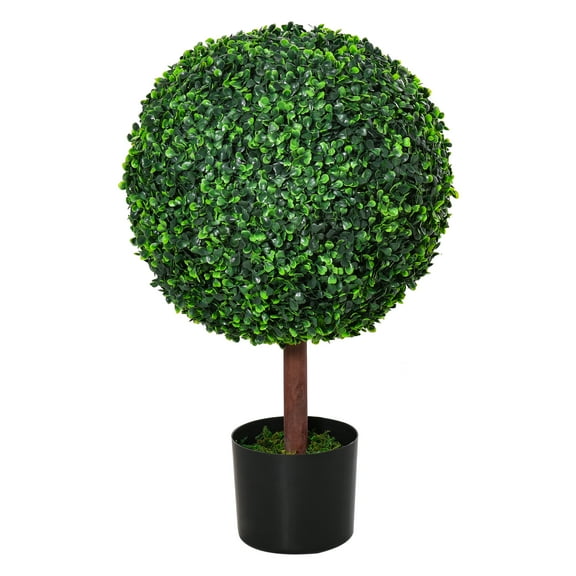Outsunny 23.5" Inch Artificial Boxwood Topiary Tree Plant