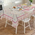 thumbnail image 4 of Easter Rectangle Tablecloth, Colorful Polka Dot Bunny Vintage Pink Checkered Plaid Waterproof & StainResistant Tablecloth, Washable Oil-proof Table Cover for Dining/Party/Wedding/Buffet 54x108 In, 4 of 9