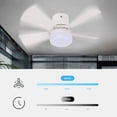 thumbnail image 6 of Socket Fan Light with Remote, 16” Screw Ceiling Fans with 3-Speeds, Dimmable LED, E26/E27 Base, Socket Fan Ceiling Fan for Garage Bathroom Bedroom Kitchen, White Round Lamp, 6 of 10