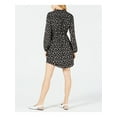 thumbnail image 2 of MAISON JULES Womens Black Floral Long Sleeve V Neck Short Shift Dress S, 2 of 4