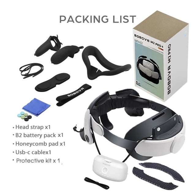 BOBOVR M2 Pro correa de cabeza de batería para Oculus Quest 2 Elite Halo Correa con paquete de batería de 5200mAh para Meta Quest2 VR Accesorios Tan Jianjun unisex