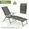 thumbnail image 3 of Costway 2 Piece Patio Folding Chaise Lounge Chairs with 6-Level Backrest Reclining Chairs Tan, 3 of 10
