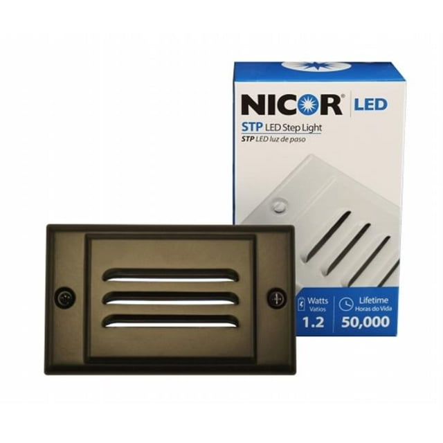 NICOR Lighting STP-10-120-HOB LED Step Light with Oil-Rubbed Bronze Horizontal Faceplate