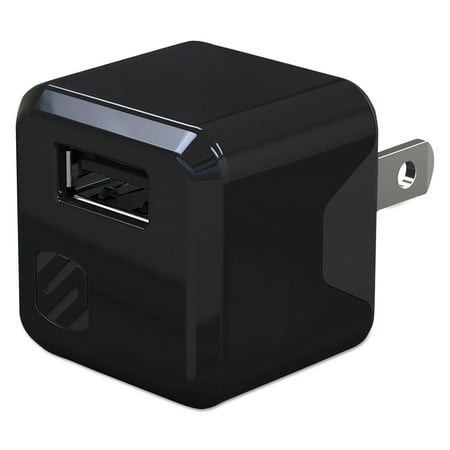 Scosche superCUBE Flip Wall Charger, Black, Small, 1 1/2"l x 3 3/14"w x 7"h -SOSUSBH121M