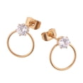 thumbnail image 4 of Pendientes de botón Sunnimix de acero inoxidable para mujer Oro, 4 of 8