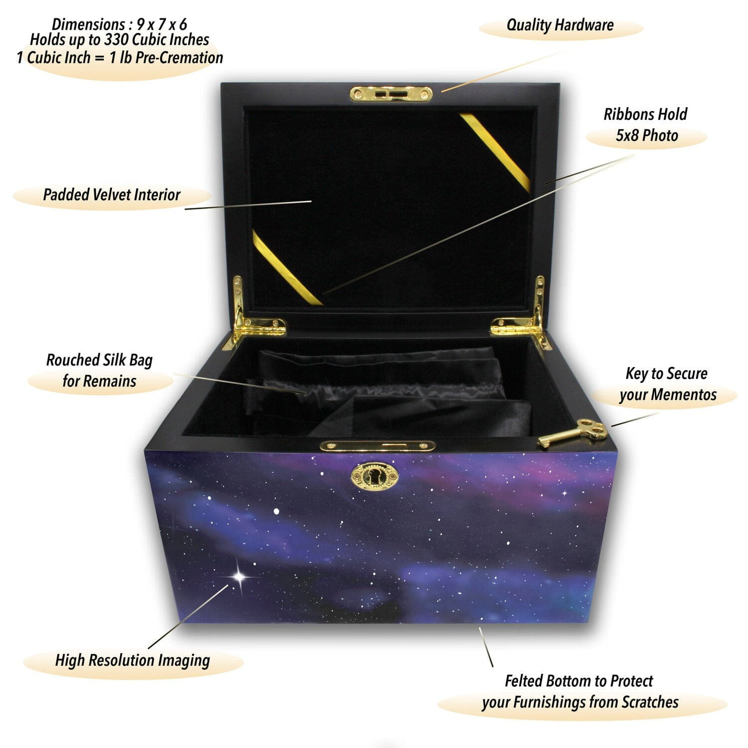 Celestial Galaxy Memorial Collection Chest Cremation Urns for Human Ashes Adult Urns for Cremation Ashes Urns for Adult Cremation Ashes Urns for Ashes Cremation Urns for Human Ashes Full Size