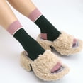thumbnail image 4 of Women's Cotton Crew Socks - Colorblock Stripes Fashion Ultra-Soft Cute Comfortable Casual Vintage Socks 4 Pairs (US, Numeric, 4, 7, Regular, Regular, Dark green/Pink), 4 of 6