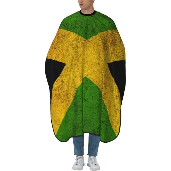 Vintage Jamaican Flag Barber Cape Professional Waterproof Hairdresser Cape Cover Anti-Static Haircut Cape Shampoo-Proof Barber Accessories Salon Hair Apron for Adult 55 X 66 in