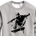 thumbnail image 3 of Instant Message - Skateboarding - Spray Painted Skater - Toddler & Youth Crewneck Fleece Sweatshirt, 3 of 6