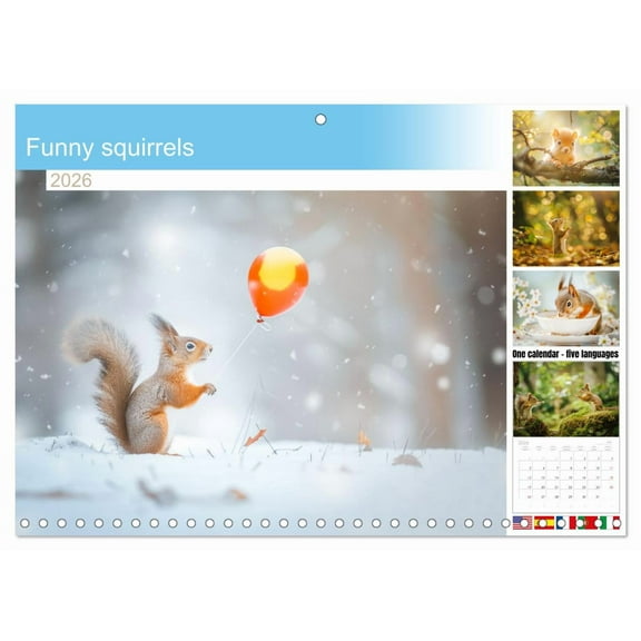 Funny squirrels (Monthly Wall Calendar 2026 11.7 x 16.5 (open)), CALVENDO 14 Month Calendar