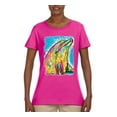 thumbnail image 2 of Wild Bobby Dean Russo Neon Colorfu Dolphin Animal Lover Women Graphic Tee, Fuschia, X-Large, 2 of 5