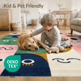 thumbnail image 4 of ODIKA 6'x9' Washable Area Rug Dusty Pink Green Retro Abstract Funky Postmodern Composition Playful with for Family Room, Living Mater Bedroom, Non-Slip, Easy Care, 4 of 7