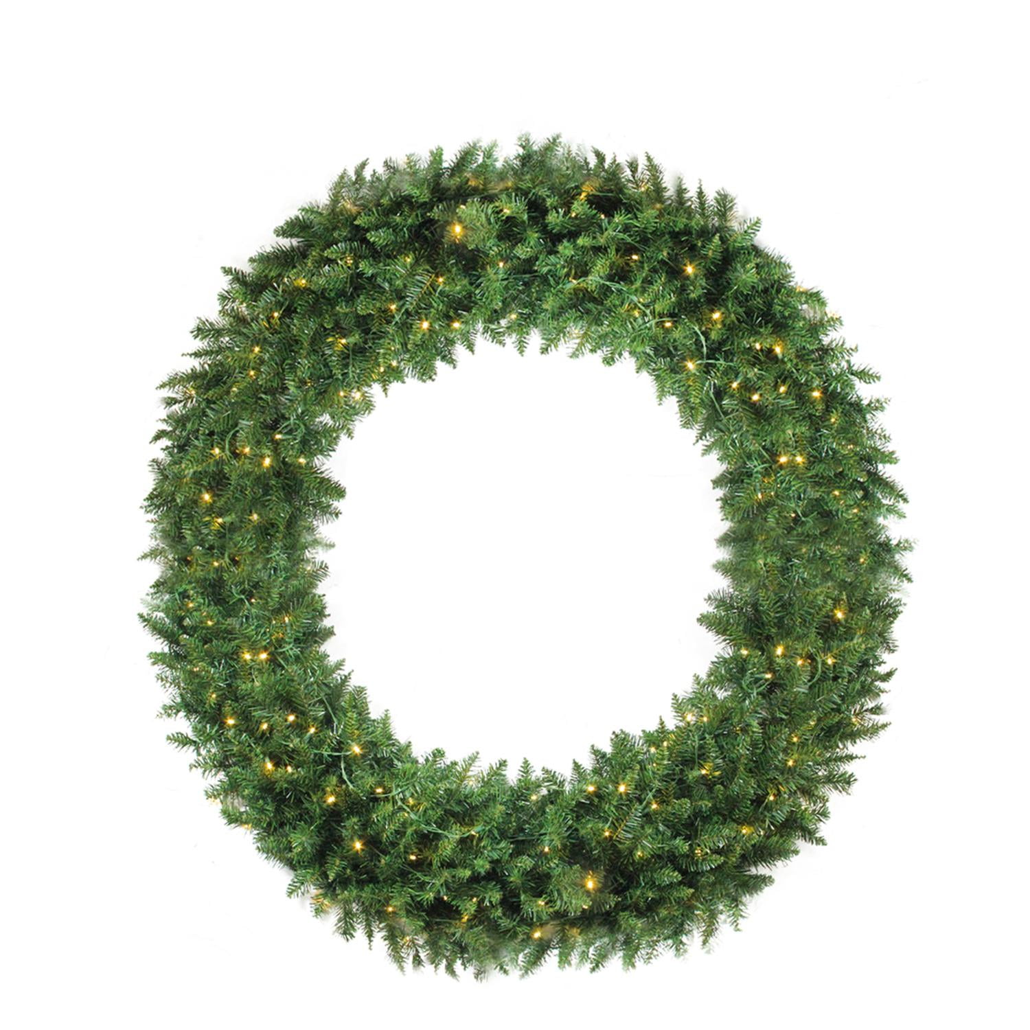6' Pre-Lit Buffalo Fir Commercial Artificial Christmas Wreath - Warm