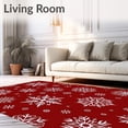 thumbnail image 2 of ODIKA 4'x6' Machine Washable Non-Slip Area Rug, Magical Yuletide Sparkle High Traffic Rug, Red, 733013, 2 of 7