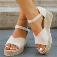 thumbnail image 3 of Woman Summer Sandals Open Toe Buckle Ankle Strap Espadrilles Platform Shoes for Casual, 3 of 5