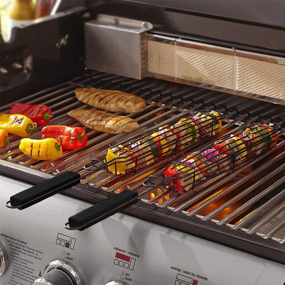 Details about   4Pcs Basket Grilling Kabob Bbq Stick Baskets Nonstick Grill Set Non Barbecue New 