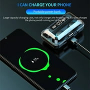 TWS Bluetooth 5.0 Wireless Earbuds Bluetooth Earphones with Mic 5D Stereo Earphones IPX7 Earphones With Charging Box Power Bank Black