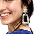 thumbnail image 2 of Boucles d'Oreilles Géométriques Rectangles, Boucles d'Oreilles Drop Déclaration de Mode pour les Femmes, 2 of 2