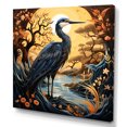 thumbnail image 2 of Designart "Vintage Liner with Heron I" Animals Wall Art - Modern Blue Heron Hallway Wall Art Decor, 2 of 6