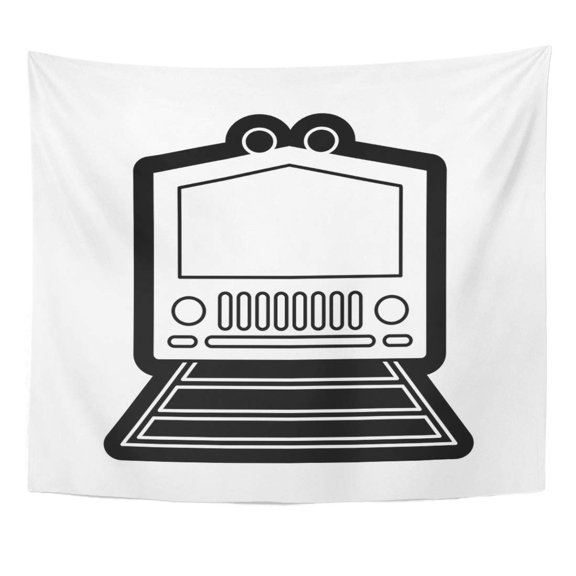 ZEALGNED Commuter Carriage Monochromatic Train Illastrion Classic Engine Express Wall Art Hanging Tapestry Home Decor for Living Room Bedroom Dorm 51x60 inch