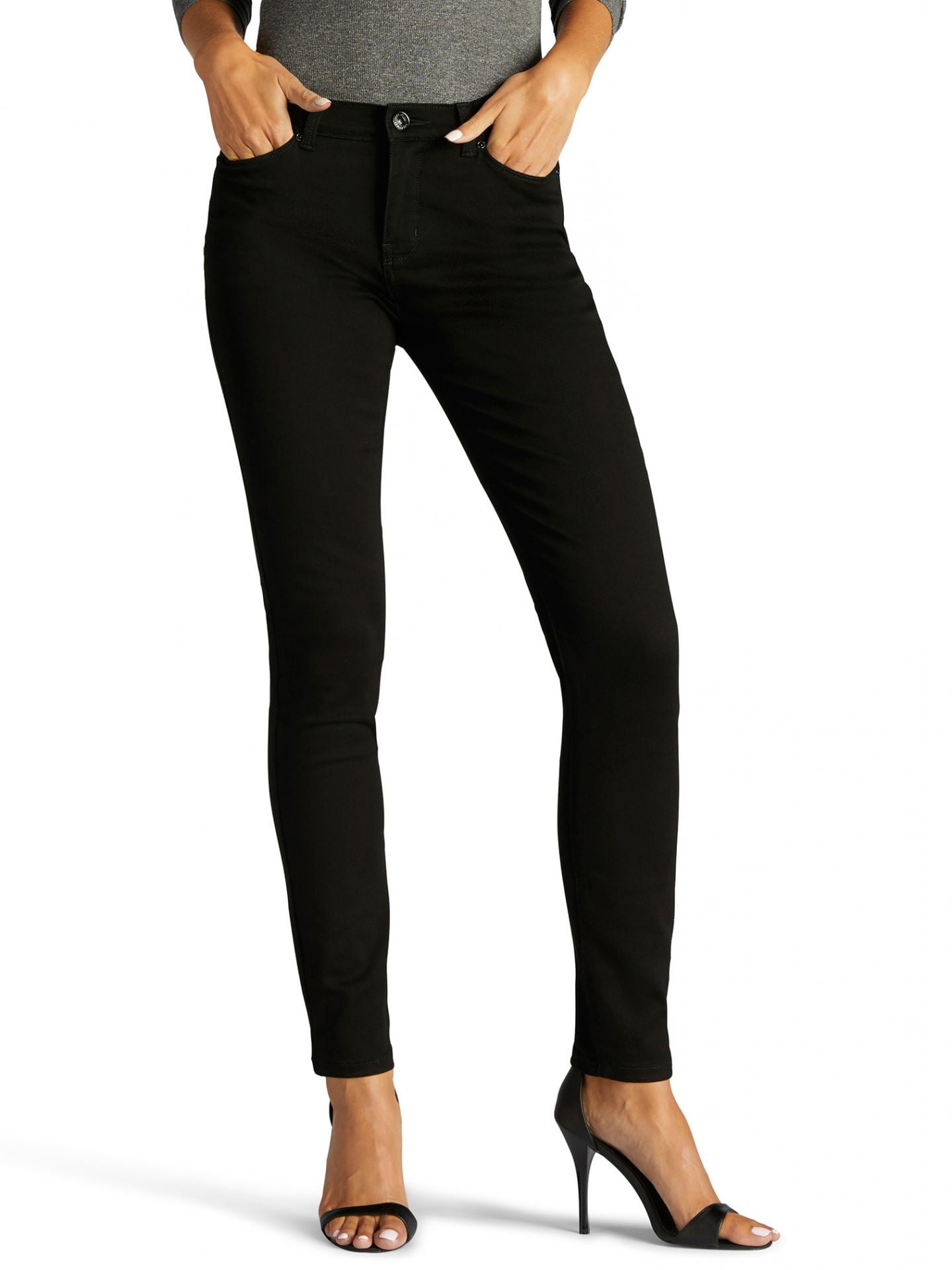 women's lee black skinny jeans