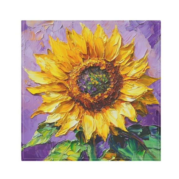 WOBOGO Bright Yellow Sunflower Cloth Napkins 1 Piece Soft Elegant Touch Durable Absorbent Quick Drying for Elegant Dining