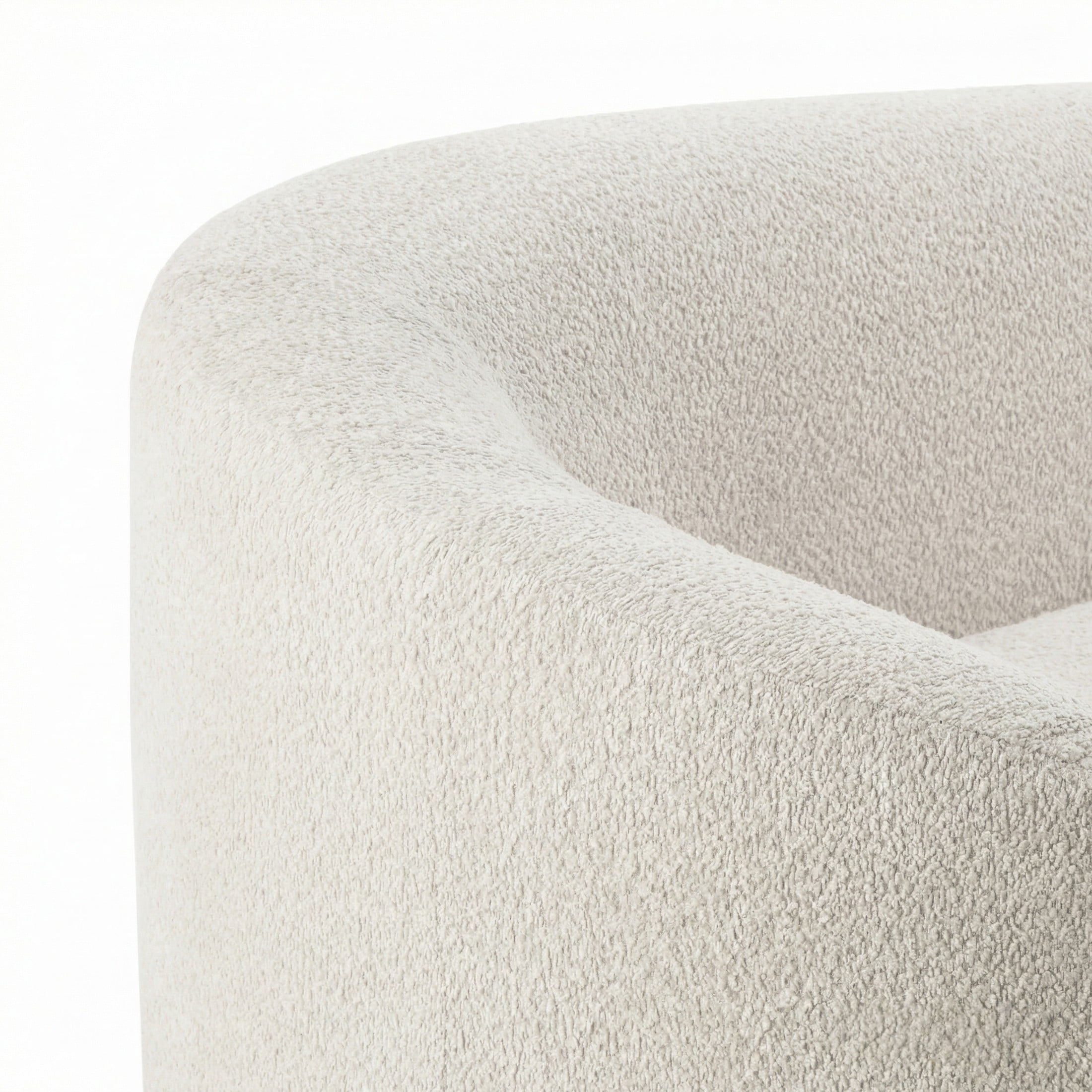 Christopher Knight Home Modern Boucle Chaise Lounge Sofa with 3 Seats, Solid Wood Frame, White