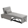 thumbnail image 5 of Caskey Convertible Ottoman Sleeper Bed Chair, Light Gray Vinyl, 5 of 8