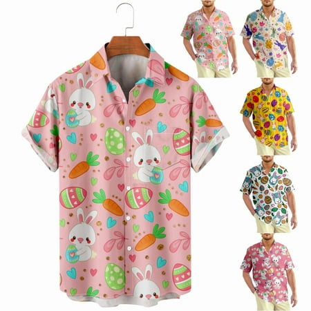 

Easter Graphic Hawaii Shirts Printed Breathable Clothing Apparel for Men Women