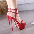 thumbnail image 5 of Sandalias de tacón alto para mujer, tacón de aguja de verano, impermeables, sexys, tacones altos para mujer, 5 of 5