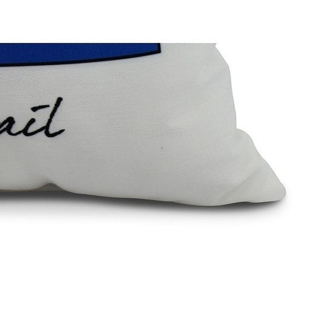 18 x 18 inch, P Phrase Text, Word Print Pillow, Royal Blue