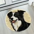 thumbnail image 5 of Latch Hook Rug Kit Cartoon Border Collie Dog Stamped Handmade Round Shape Carpet Crochet Yarn Craft DIY Hook and Latch Door Mat Tapestry for Christmas Home Floor Decor 50x50cm(2), 5 of 7