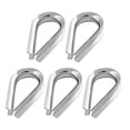 thumbnail image 1 of HUGFEGWE 5Pcs M10 304 Stainless Steel Wire Rope Thimble Rigging for 3/8 Diameter Wire Rope Cable UA824-13024, 1 of 8