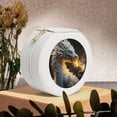 thumbnail image 6 of Yiaed Golden White Fire Dragon Print Travel Jewelry Case Bridesmaid Gift Boxes Jewelry Travel Organizer Small Round Jewelry Box Mini Storage-White, 6 of 7