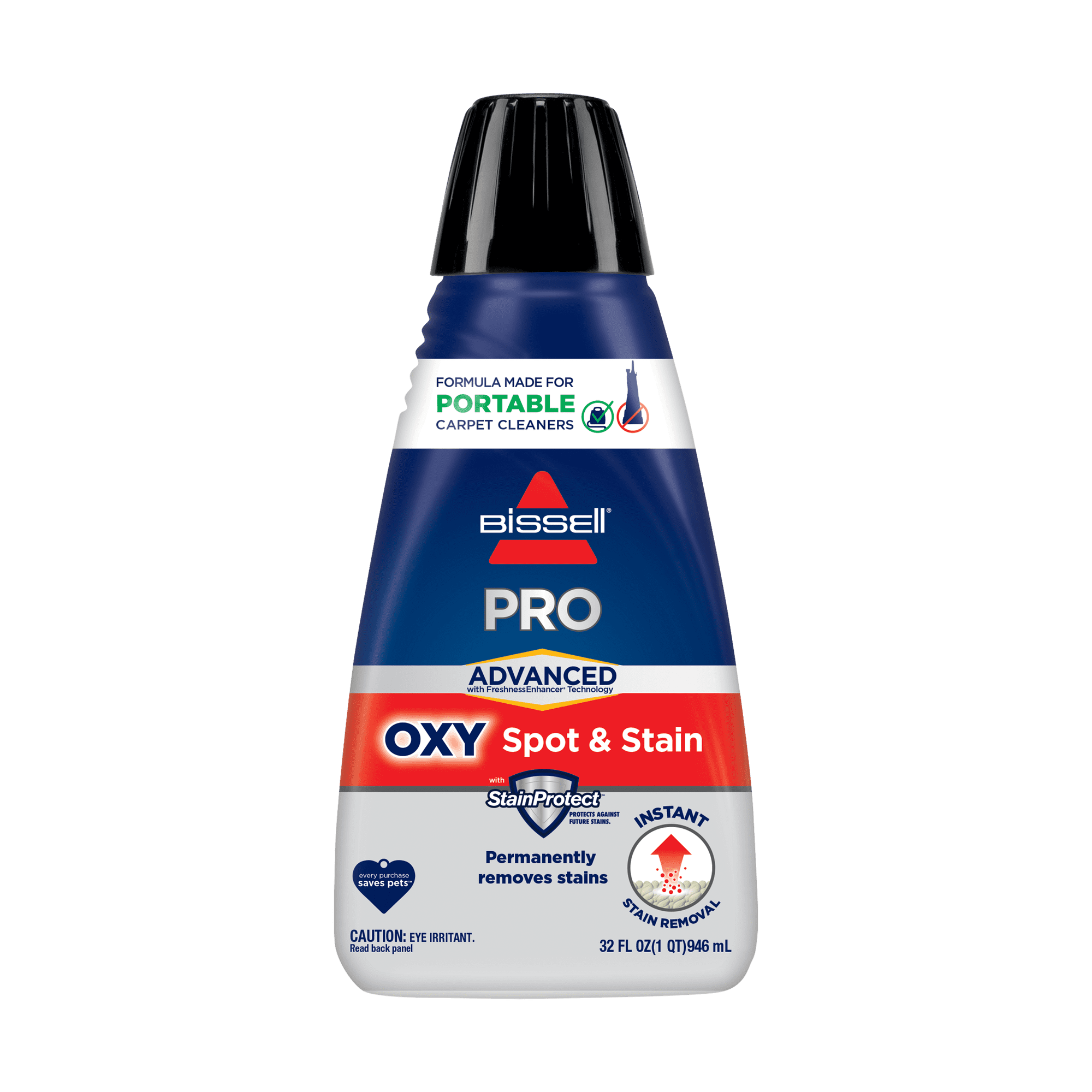 BISSELL Advanced Pro Oxy Spot and Stain Cleaner with StainProtect, Portable Deep Cleaning Formula, Fresh Scent, Removes Stains, Eliminates Odors, and Shield Carpets, 32 fl oz, 2038W