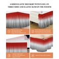 thumbnail image 6 of Abstract Bed Skirt Red Grey Gradient Modern Art Bed Skirts King Size 16 Inch Drop, Wrap Around Dust Ruffle&nbsp;Bedskirt with Adjustable Elastic Belt for Queen Size Beds, 6 of 7