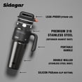 thumbnail image 4 of Sidagar 32 oz Stainless Steel Insulated Tumbler with Push-Button Lid and Handle, Black, 4 of 8