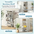 thumbnail image 5 of Costway Multifunctional 4 Shelf Bamboo Bookcase Ladder Plant Flower Stand Rack Storage White, 5 of 9