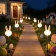 thumbnail image 4 of Virenlux Solar Easter Bunny Stake Lights Decorations Outdoor Waterproof Warm White LED Light up Garden Decor Festive Lighted Rabbit Silhouette for Patio Yard Decor & Spring Gift, 4 of 8