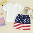 thumbnail image 3 of Staki American Independence Day Outfit Toddler Baby Boy 4th of July Outfits American Flag T-Shirt Tops Plaid Shorts Set Fourth of July Boys Clothes 6M 12M 18M,6-12 Months, 3 of 7