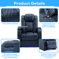 thumbnail image 2 of Weilianda Home Theater Seating Top Grain Nappa Leather Recliner Chair Dual Power Movie Gaming Sofa Electric Headrest with Tray Table Type-C USB Charge Cup Holders (Row of 4), 2 of 8