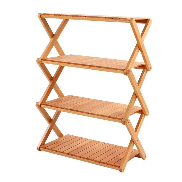 Picnic Portable Folding Table,Outdoor Camping Solid Wood Tier Foldable Wood Rack Camping Portable Folding Table Exceptional Craftsmanship