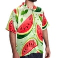 thumbnail image 2 of Watermelon Men's Casual Poplin Button Down Short Sleeve Shirts for Summer Beach - Unisex, 2 of 6